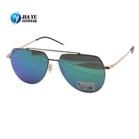 Hot Sale Fashion Green Lenses Protection Double Bridge Polarized Luxury Men Metal Sunglasses